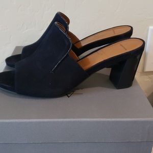 Aquatalia Blakeley Dress Suede Navy Slides